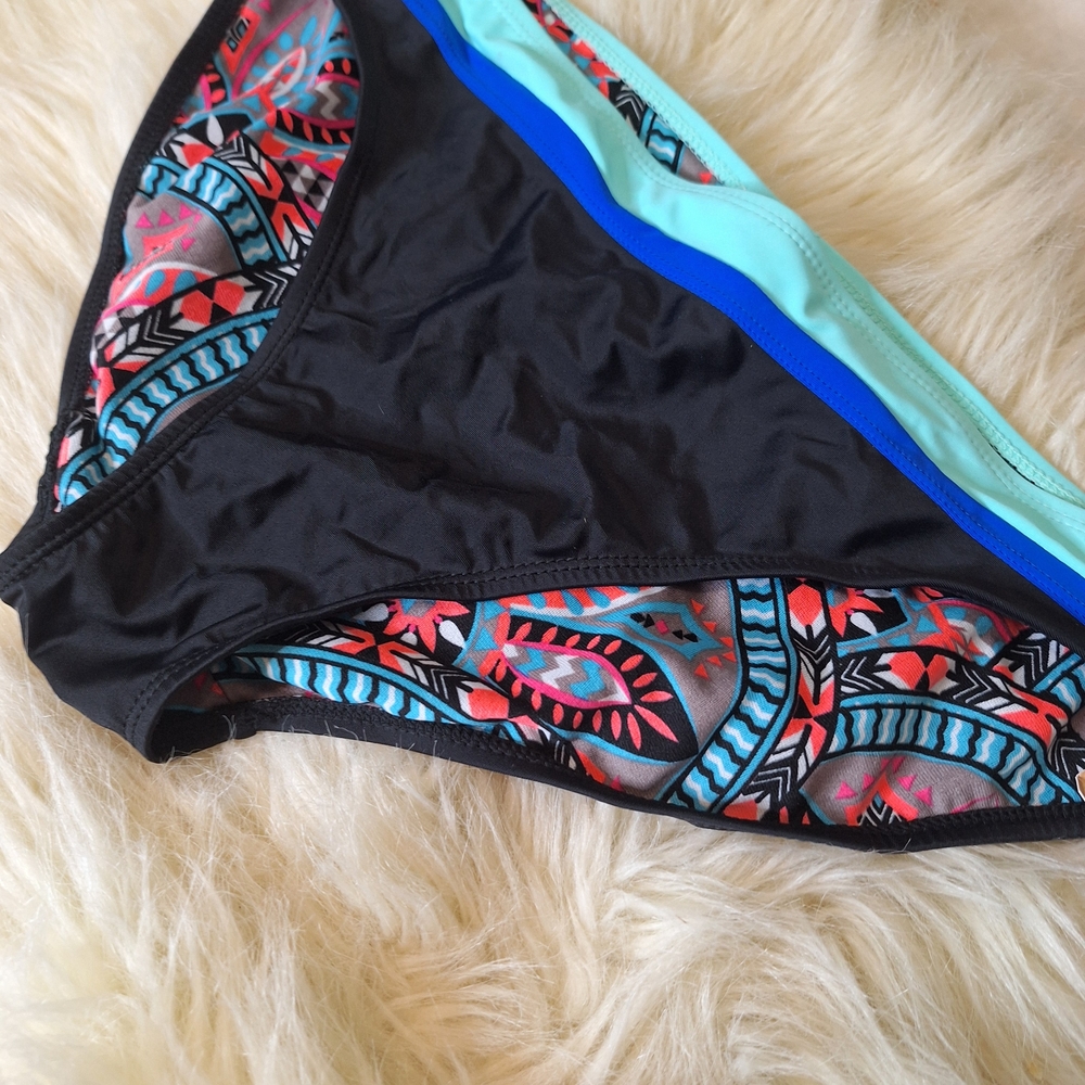 [[OP]] Black and Blue Tribal Print Bikini Bottom